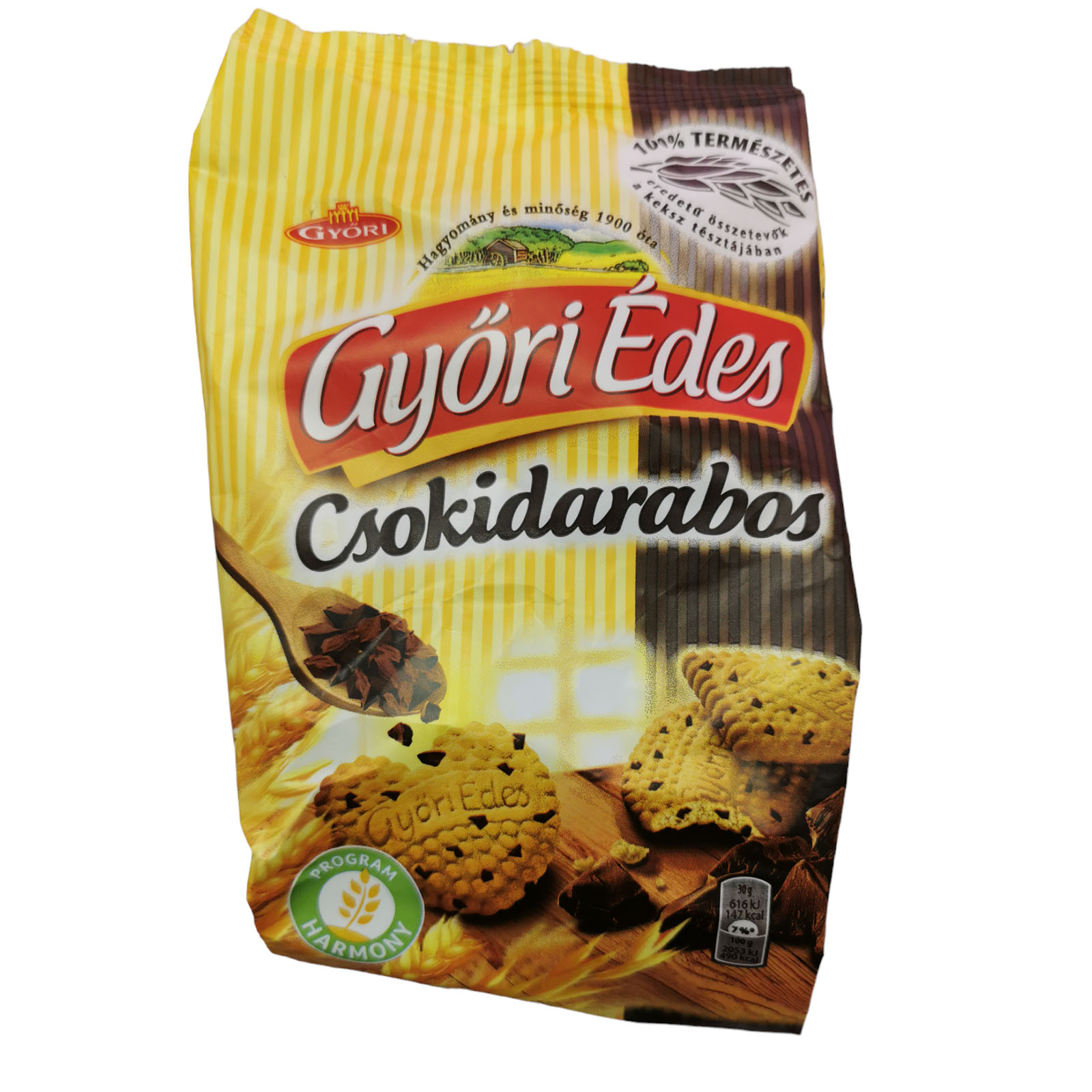 Gyori Edes Honey Biscuits Chocolate Pieces 150g