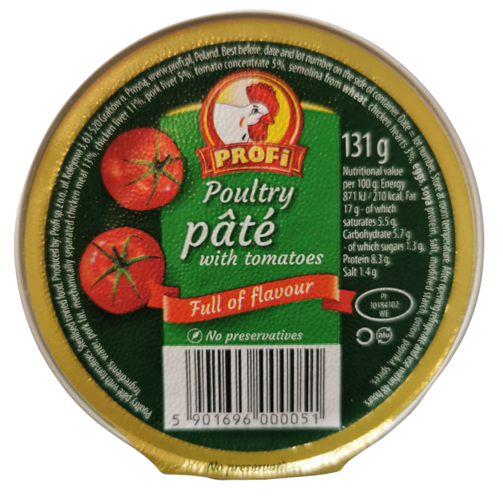 Profi Chicken Pate with Tomatoes 131g