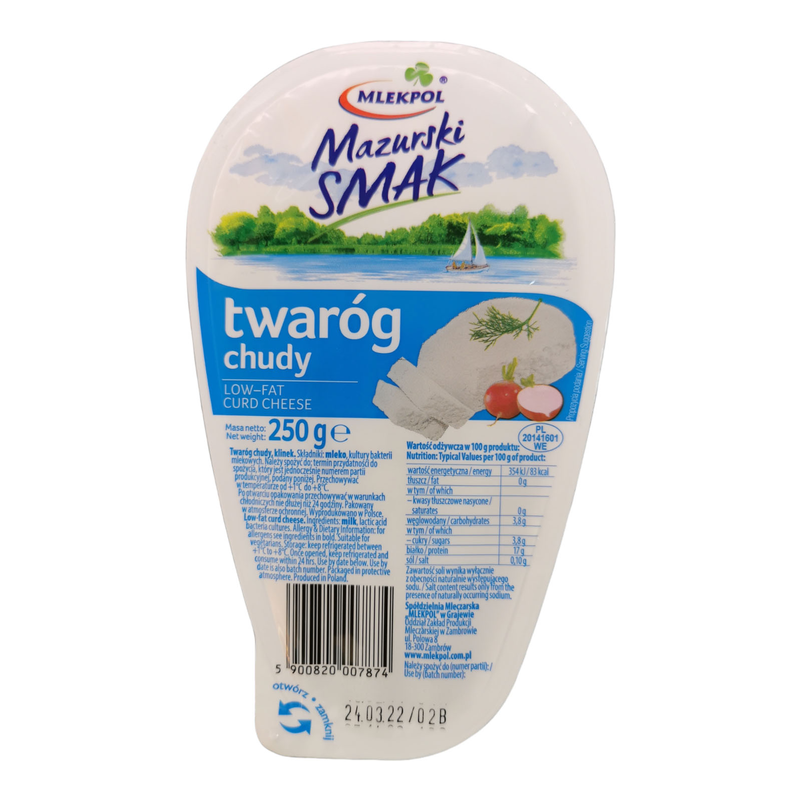 Mlekpol Twarog Low Fat Curd Cheese 250g