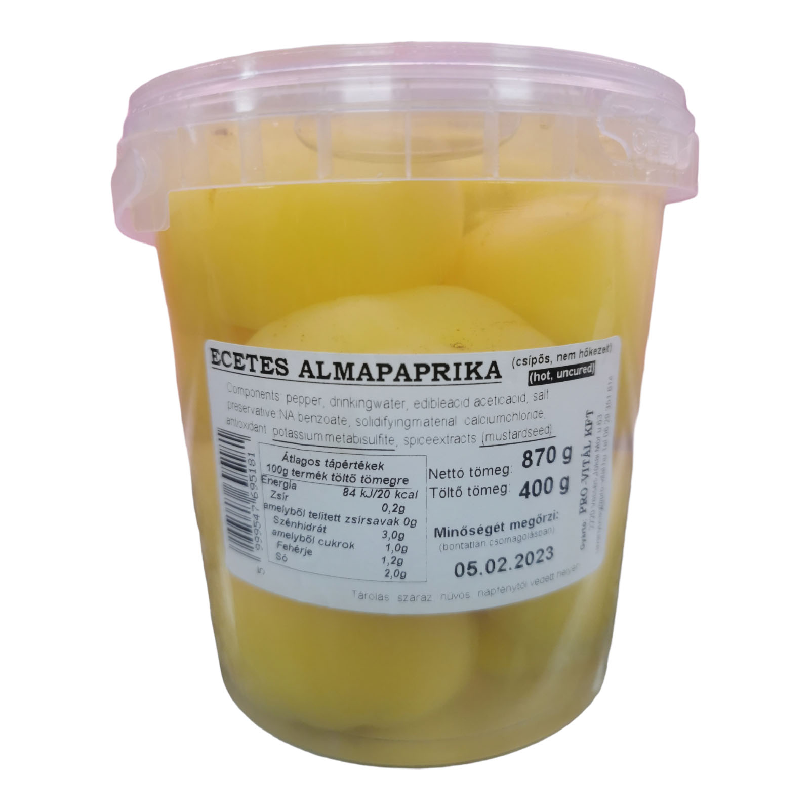 Pro Vital Pickled Bell Pepper Hot 870g