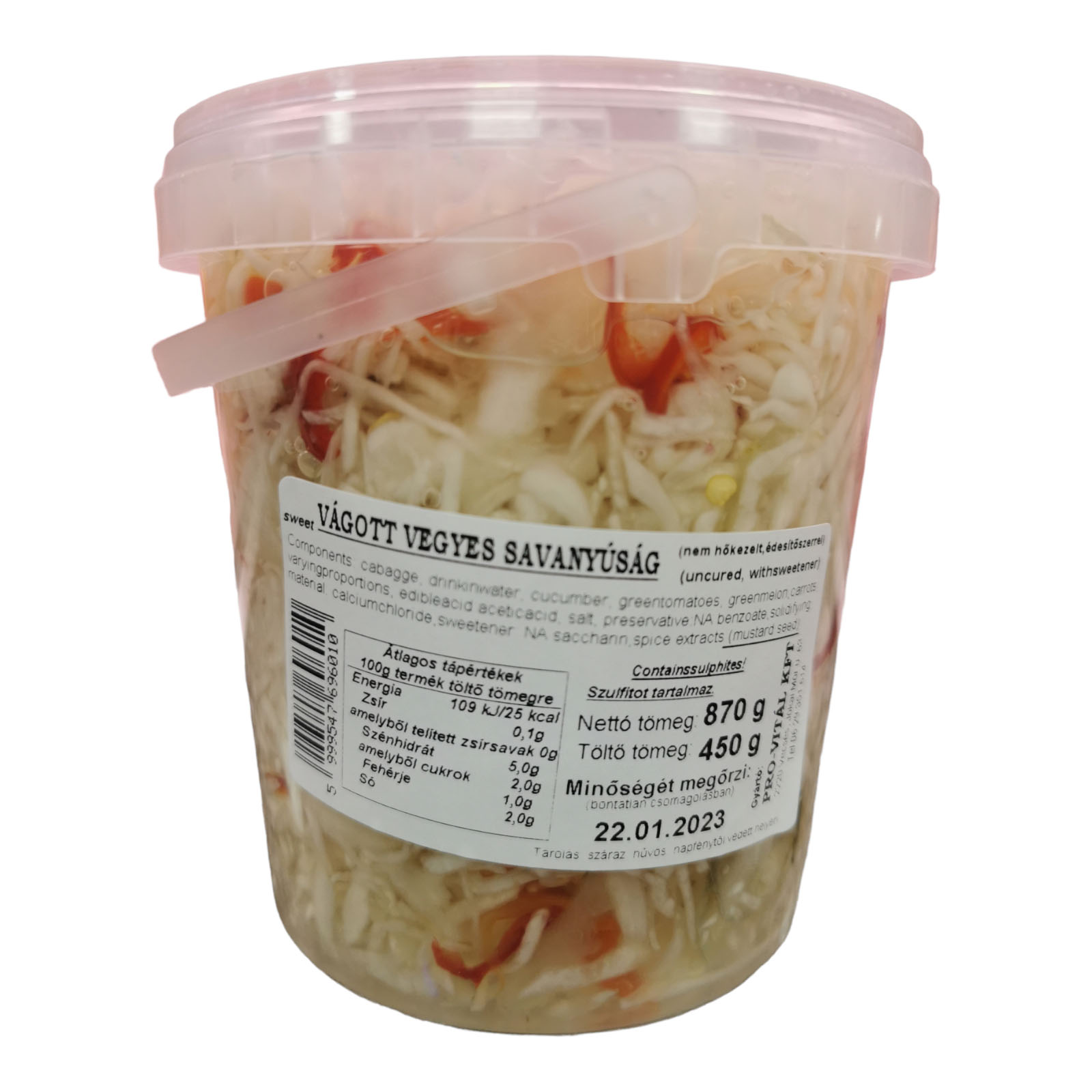 Pro Vital Sliced Mixed Pickles Mild 870g
