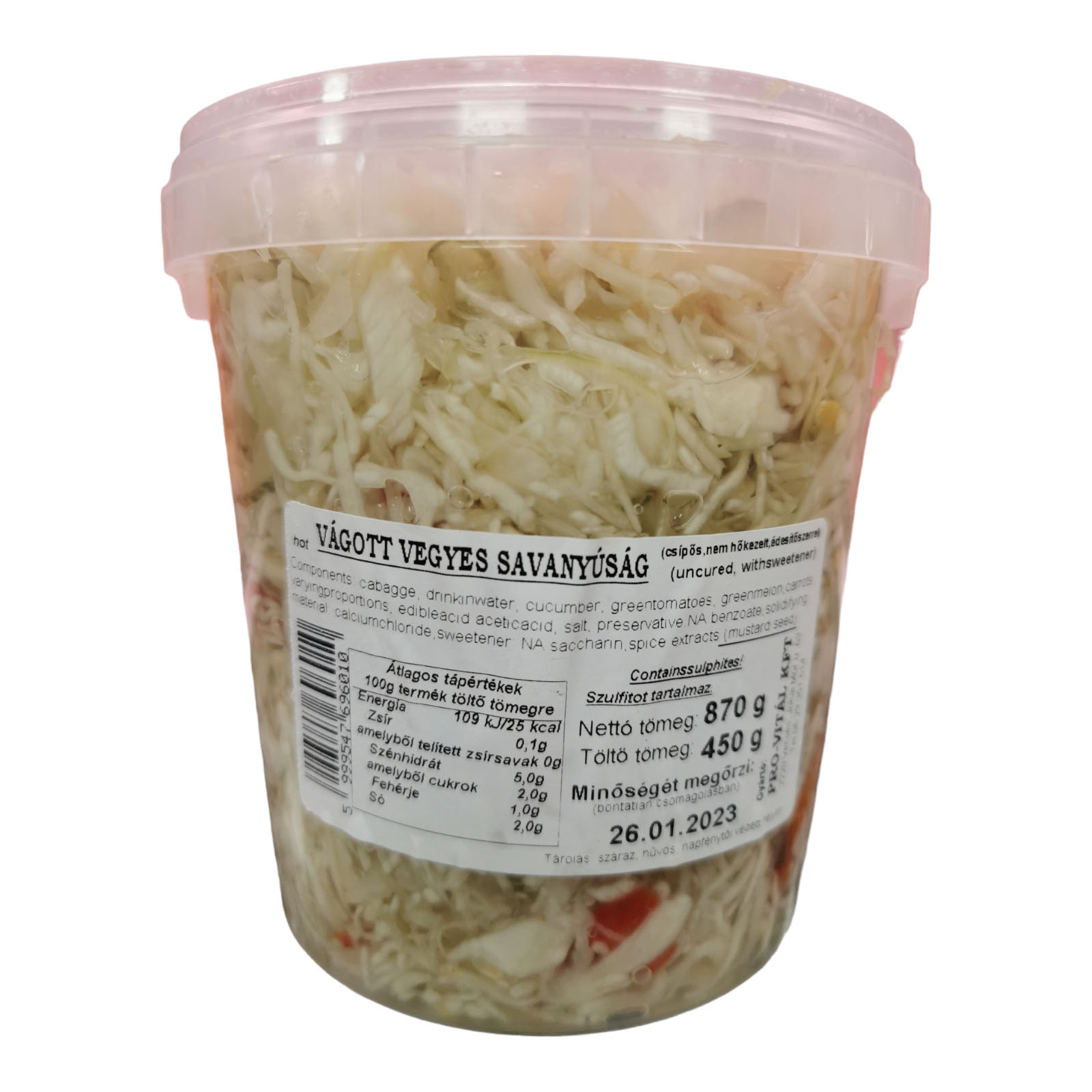 Pro Vital Sliced Mixed Pickles Hot 870g
