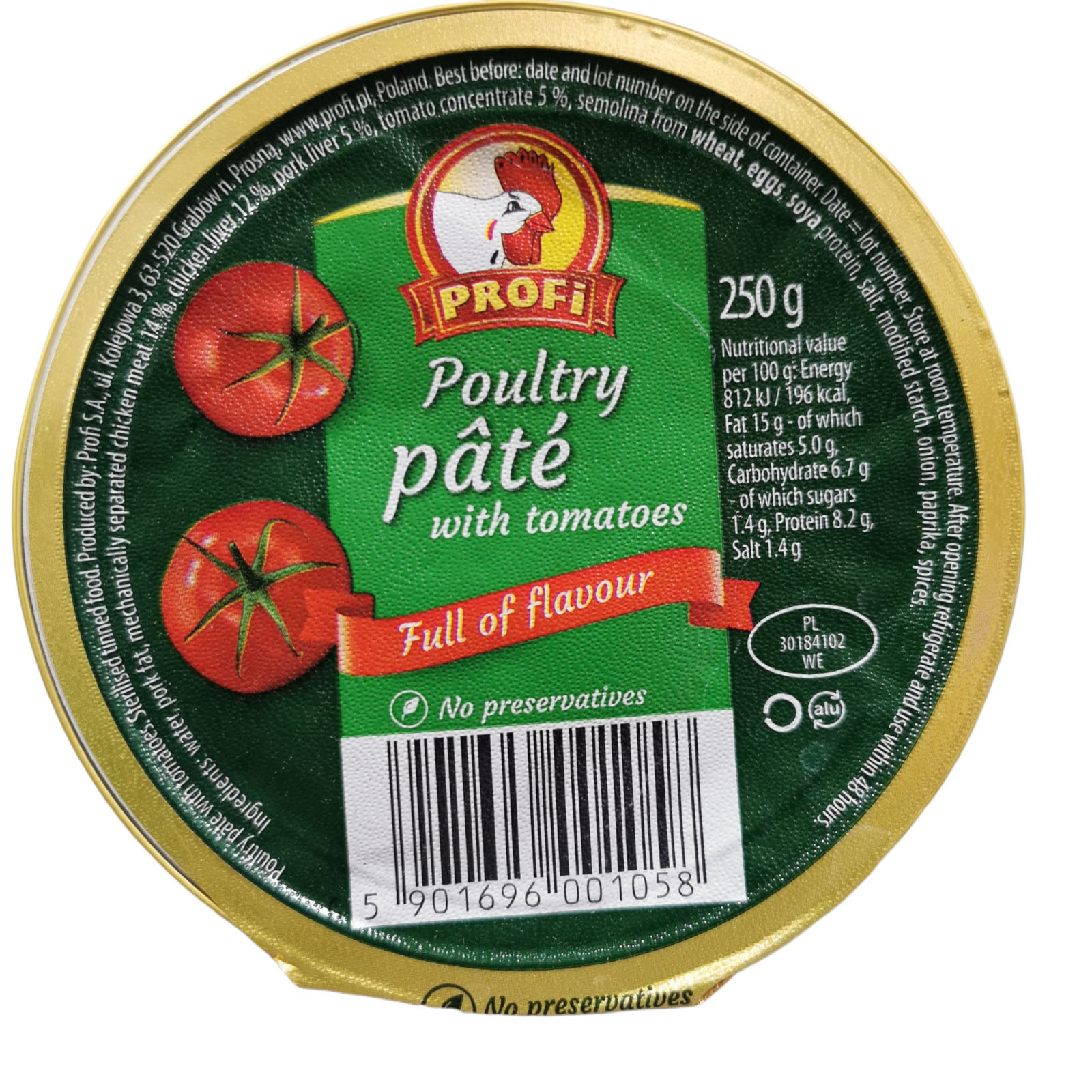 Profi Chicken Pate with Tomatoes 250g