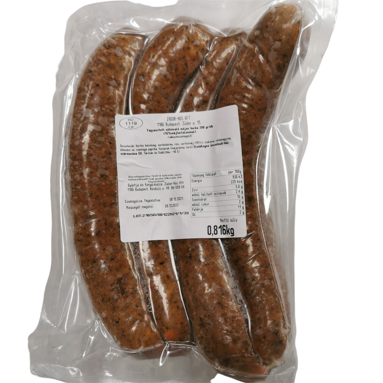 Zador Majas Hurka Liver Sausage ~800g - 1kg
