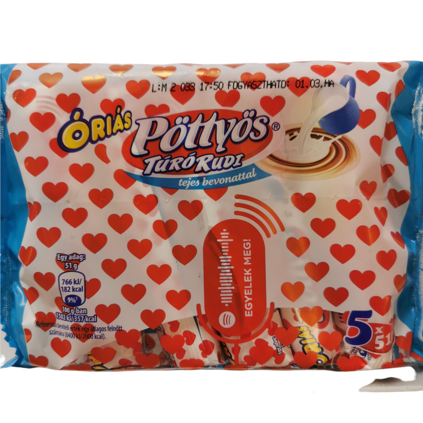 Pottyos Orias Turo Rudi Milk 5x51g