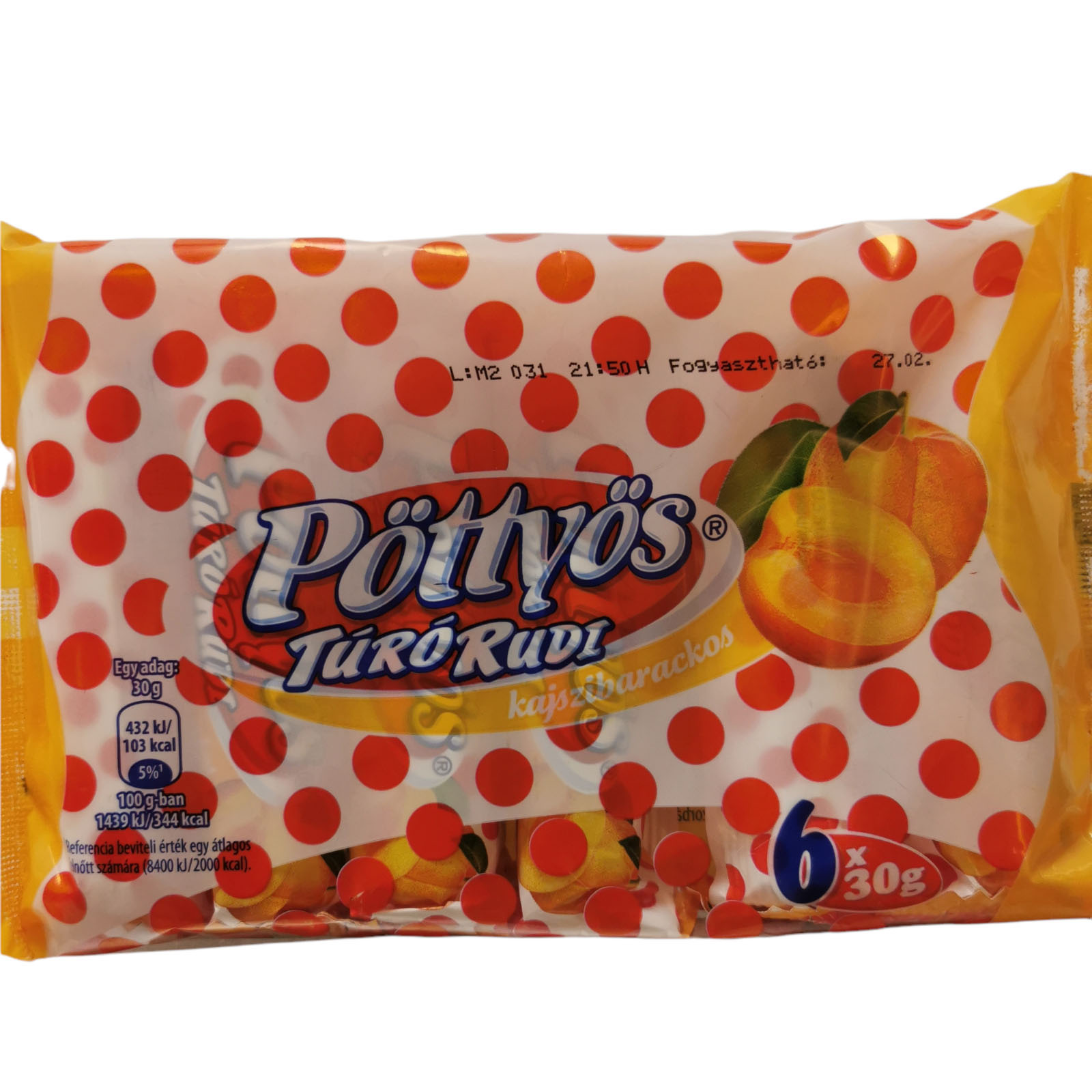 Pottyos Turo Rudi Apricot 6x30g
