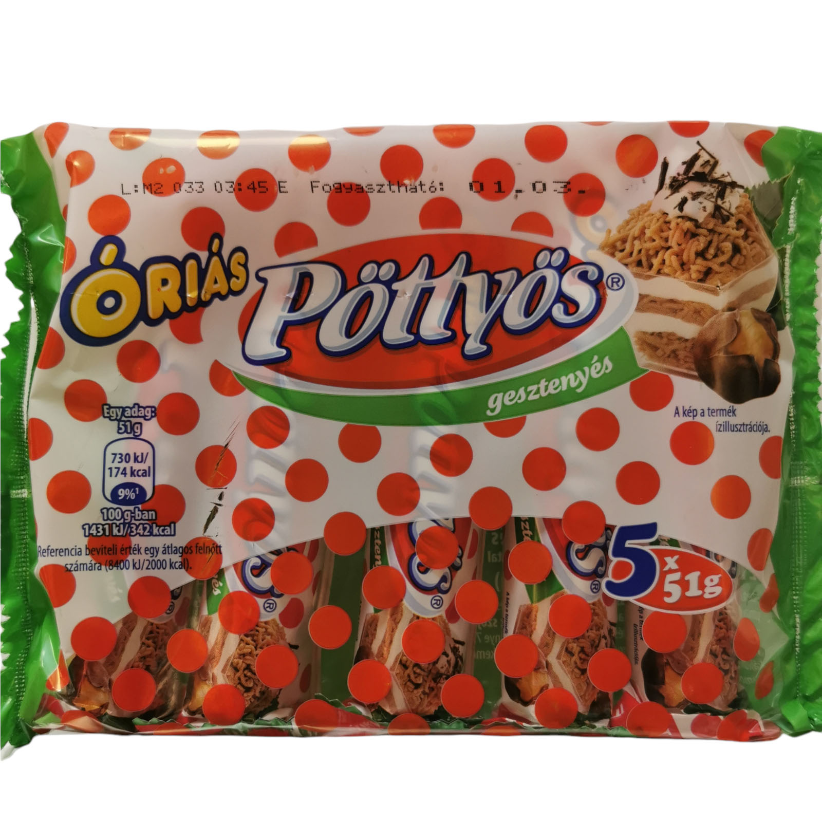 Pottyos Orias Turo Rudi Chestnut Puree 5x51g